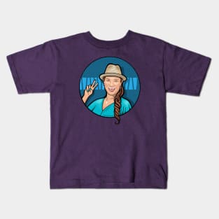 Woman in Teal Kids T-Shirt